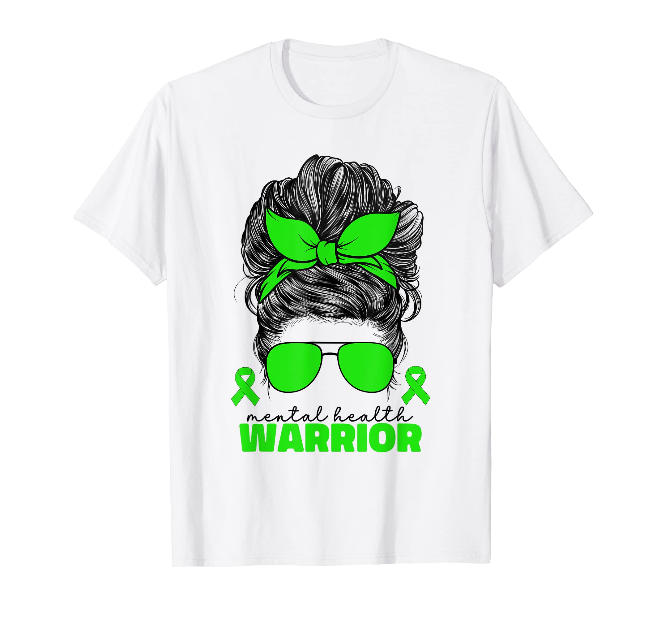 Mental Health Warrior Illness Green T-Shirt - Graphic Print for Adults - T-Shirt, Sweatshirt, Hoodie