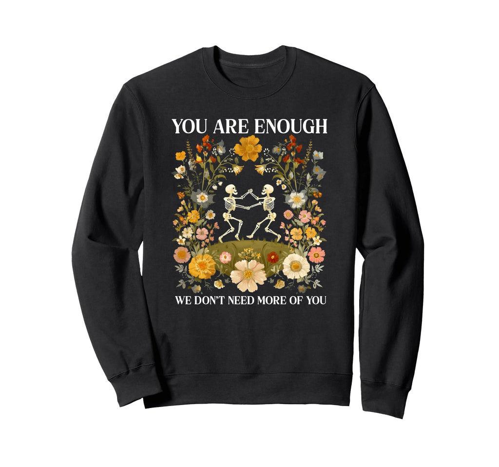 Floral Dancing Skeletons Sarcastic Sweatshirt - Unique Graphic for Adults - T-Shirt, Sweatshirt, Hoodie