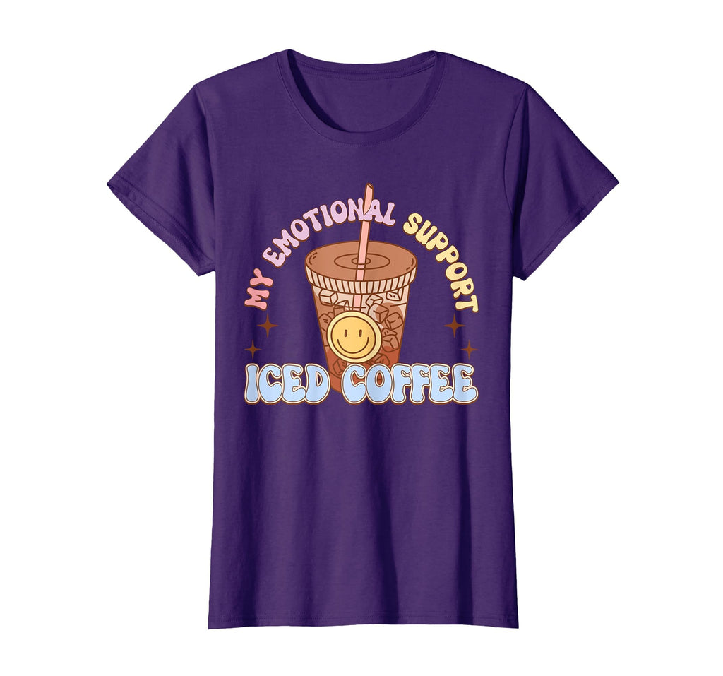 My Emotional Support Iced Coffee T-Shirt - Minimalist Print Men Women - T-Shirt, Sweatshirt, Hoodie