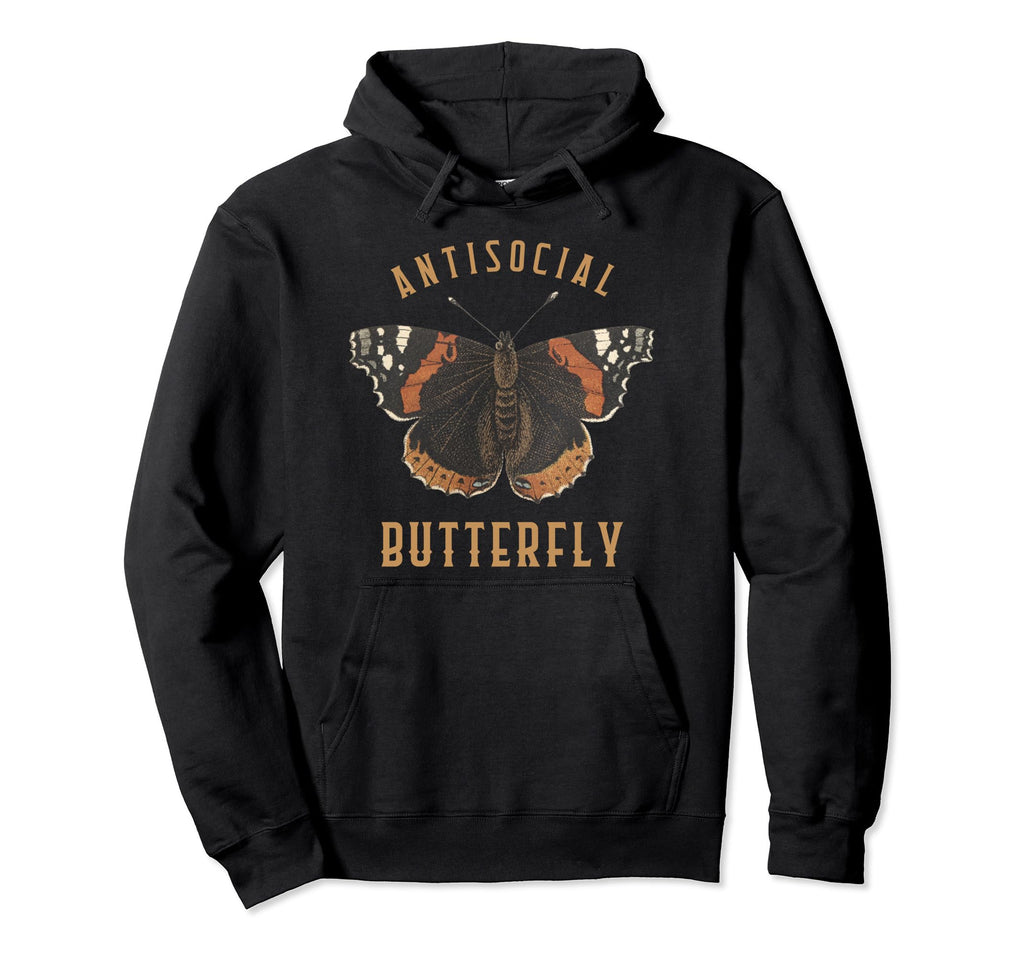 Funny Antisocial Butterfly Aesthetic Matching Hoodie - Graphic Print Unisex - T-Shirt, Sweatshirt, Hoodie