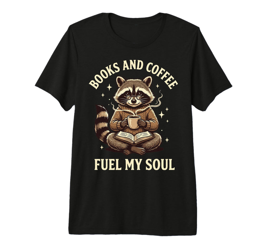 Books And Coffee Fuel My Soul Tri T-Shirt - Custom Art Print for Adults - T-Shirt, Sweatshirt, Hoodie