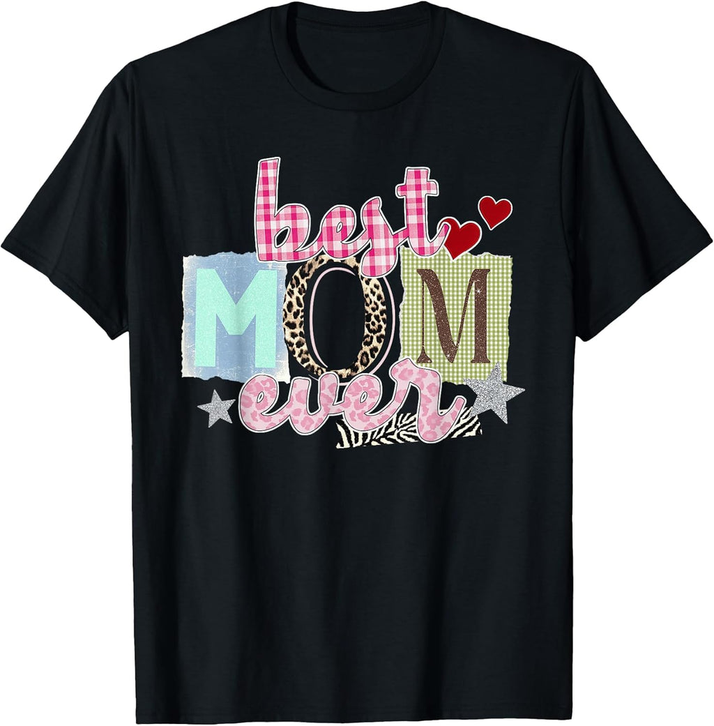 Mothers Day Best Mom Patchwork Style Unisex T-shirt, Sweatshirt, Hoodie, Long Sleeve Tee - T-Shirt, Sweatshirt, Hoodie