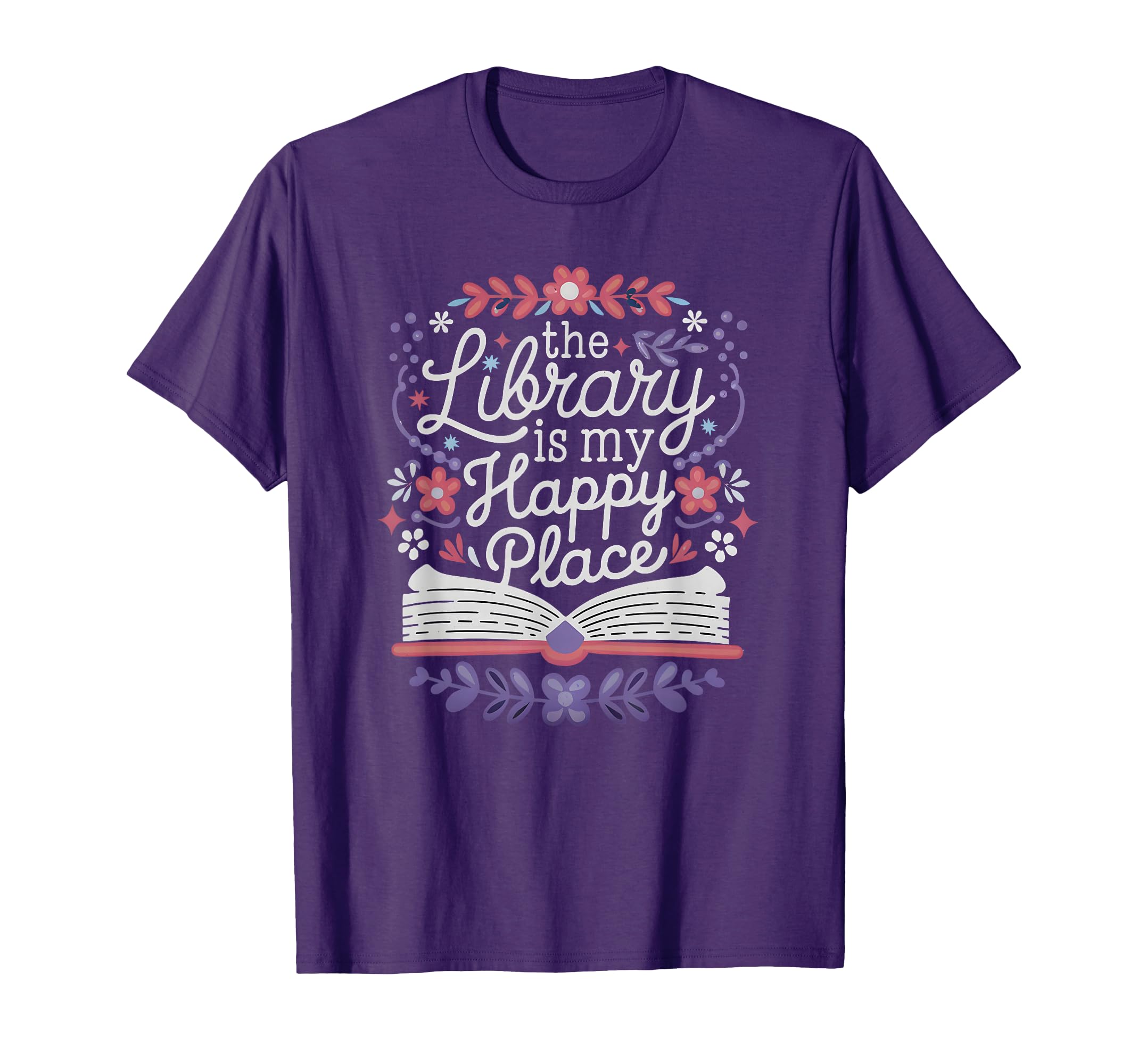 Library Is My Happy Place Librarian T-Shirt - Aesthetic Graphic for Adults - T-Shirt, Sweatshirt, Hoodie