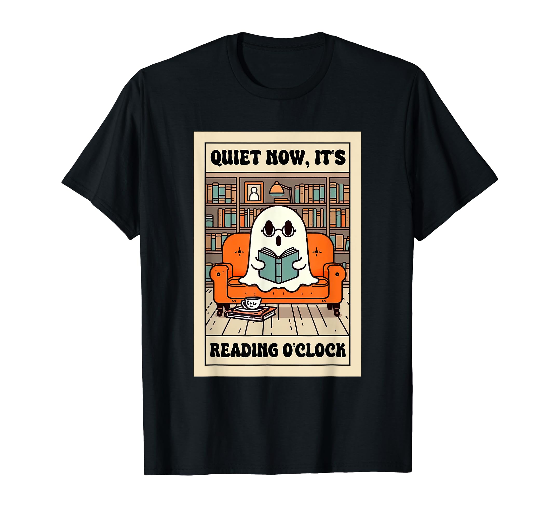 Boo Ghost Reading Bookish Quiet Now Its T-Shirt - Graphic Print for Adults - T-Shirt, Sweatshirt, Hoodie