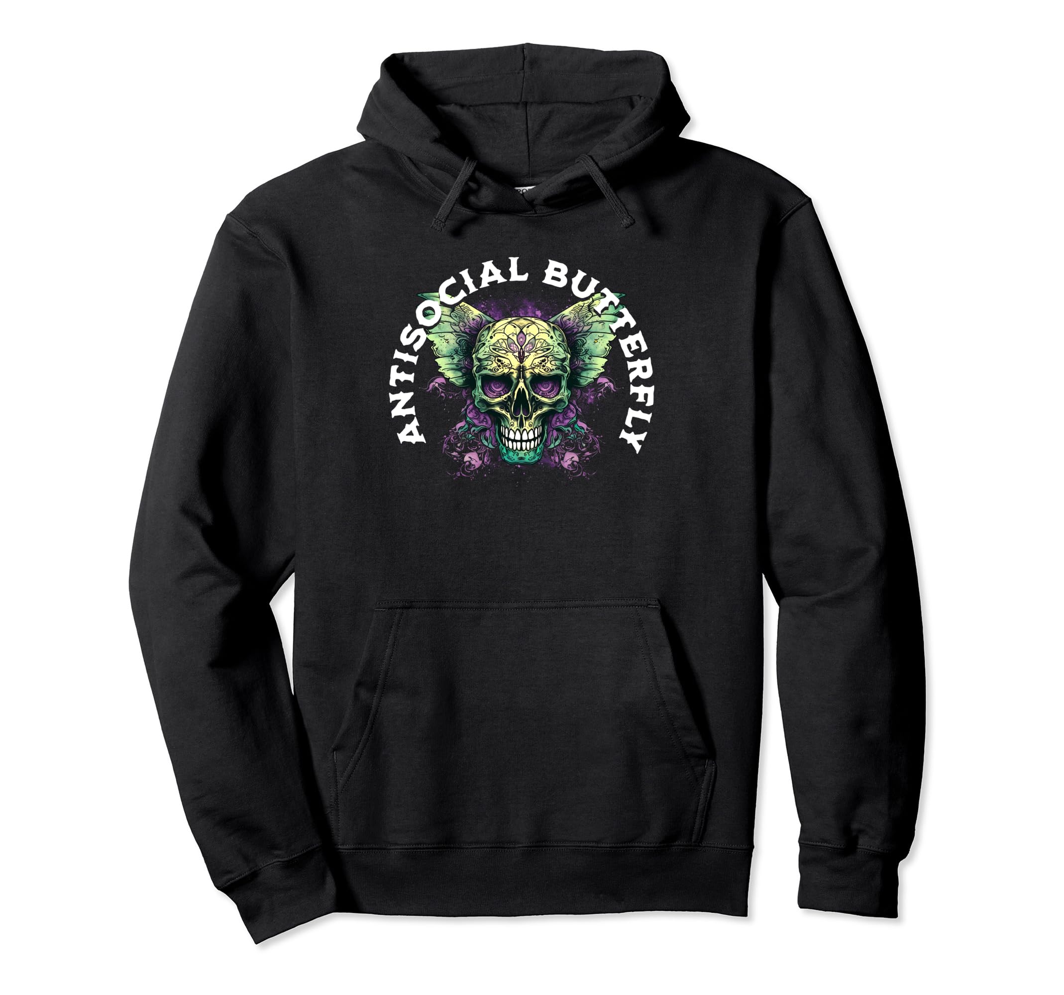 Antisocial Butterfly Funny Butterfly Hoodie - Unique Graphic Unisex - T-Shirt, Sweatshirt, Hoodie