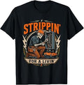 Strippin' for A Livin' Funny Skeleton Electrician T-Shirt Unisex T-shirt, Sweatshirt, Hoodie, Long Sleeve Tee - T-Shirt, Sweatshirt, Hoodie