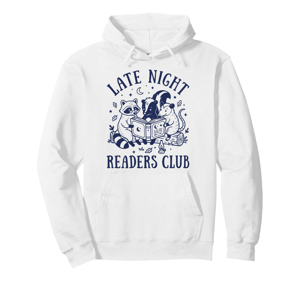 Night Reader Reading Bookworm Bibliophile Hoodie - Trendy Graphic Unisex - T-Shirt, Sweatshirt, Hoodie