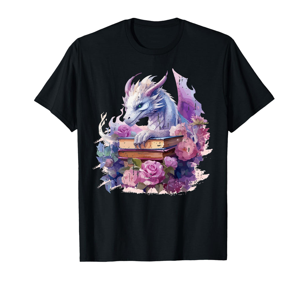 Dragons Books Fantasy Bookworm T-Shirt - Aesthetic Graphic Unisex - T-Shirt, Sweatshirt, Hoodie