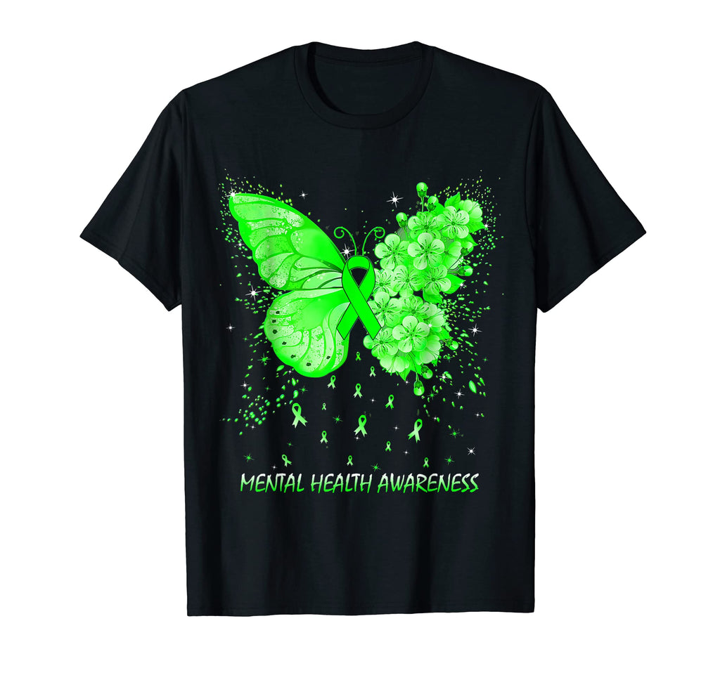 Womens Butterfly Mental Health T-Shirt - Novelty Apparel for Adults - T-Shirt, Sweatshirt, Hoodie
