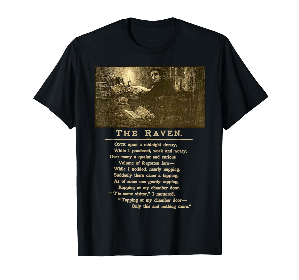 Raven Midnight Dreary Poetry Poet T-Shirt - Streetwear Style Men Women - T-Shirt, Sweatshirt, Hoodie