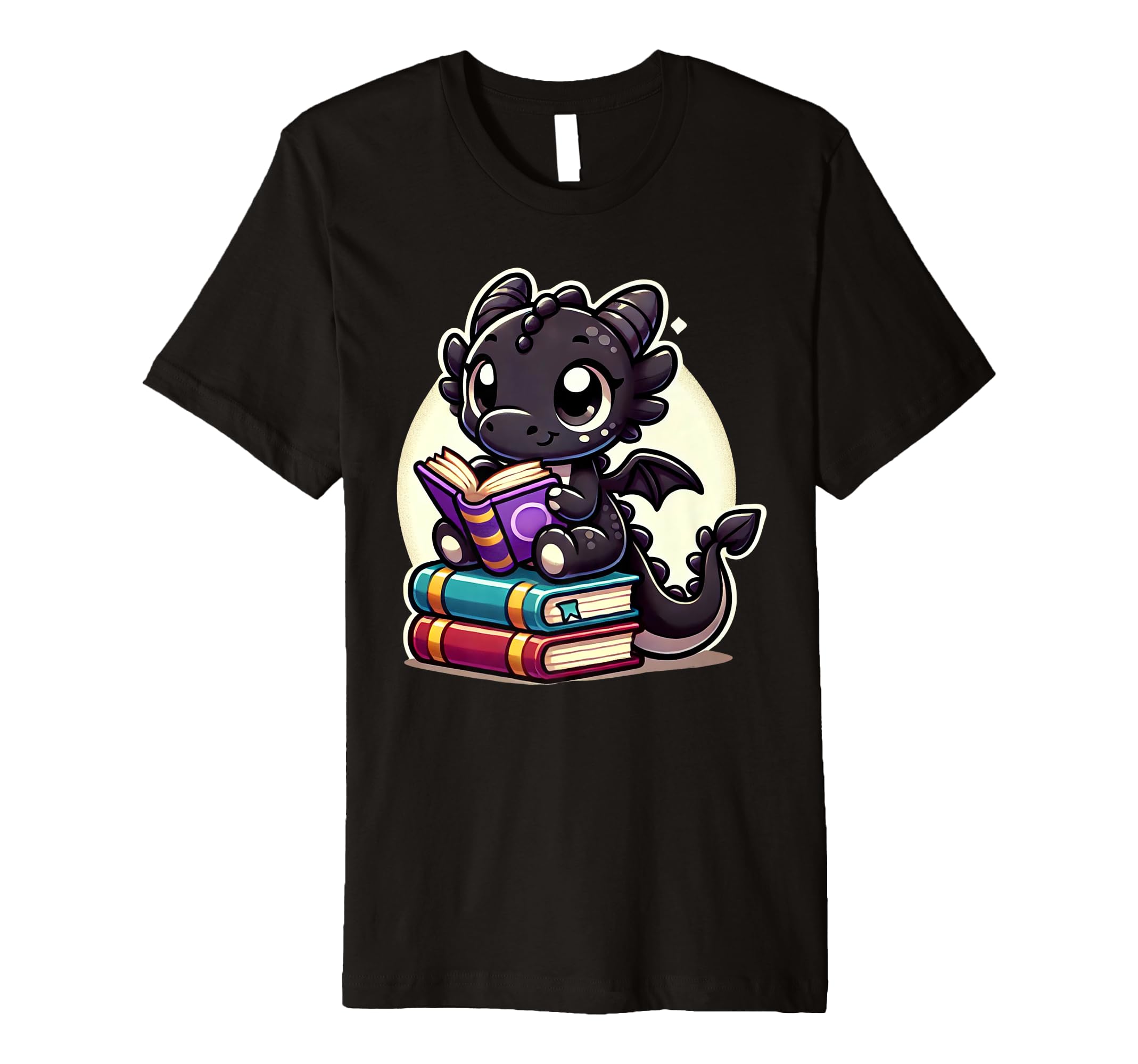 Funny Dragon Reading Book Bookworm Book T-Shirt - Custom Art Print Unisex - T-Shirt, Sweatshirt, Hoodie