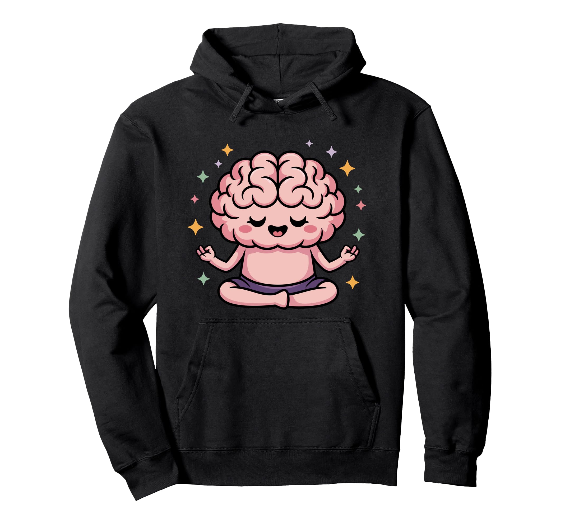 Brain Doing Yoga Funny Mindfulness Hoodie - Aesthetic Graphic Unisex - T-Shirt, Sweatshirt, Hoodie