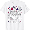 250th Anniversary USA Flowers 250 Years America 4th of July T-Shirt Unisex T-shirt, Sweatshirt, Hoodie, Long Sleeve Tee - T-Shirt, Sweatshirt, Hoodie