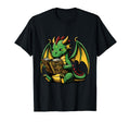 Dragon Reading Book Bookworm Books T-Shirt - Minimalist Print for Adults - T-Shirt, Sweatshirt, Hoodie