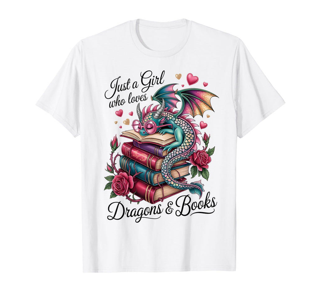 Book Lover Dragon Reader Bookworms Sweatshirt - Minimalist Print Unisex - T-Shirt, Sweatshirt, Hoodie