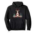 Meditation Deer Yoga Pose Relaxing Hoodie - Minimalist Print Men Women - T-Shirt, Sweatshirt, Hoodie