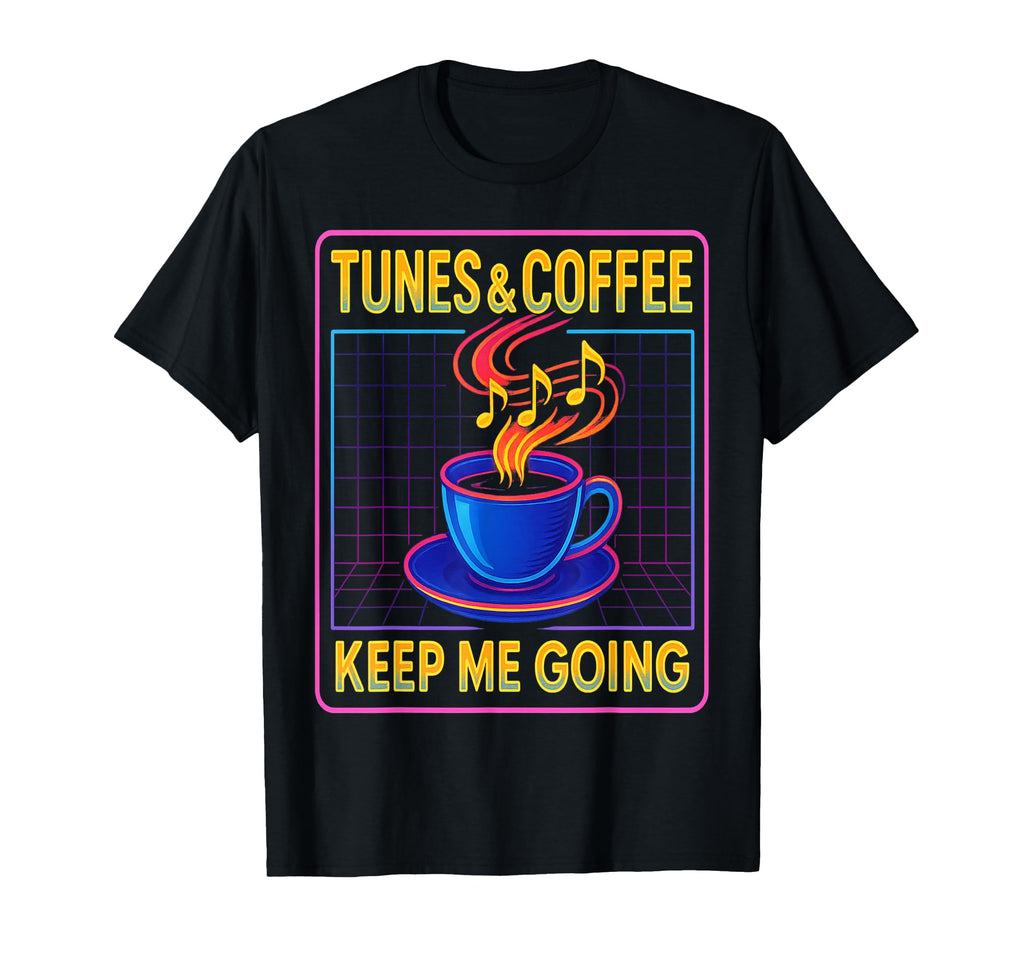 Digital Tunes Coffee Keep Me Going T-Shirt - Custom Art Print Men Women - T-Shirt, Sweatshirt, Hoodie