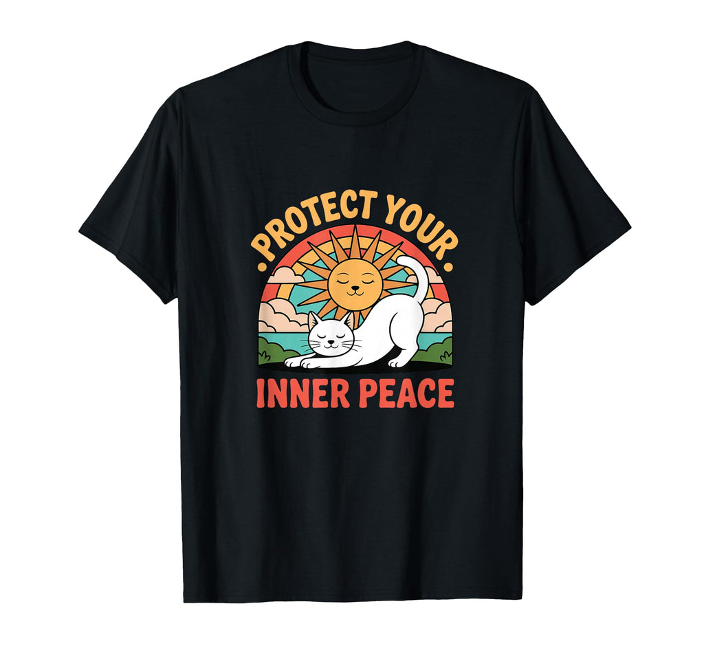 Protect Your Inner Peace Cat Sun T-Shirt - Trendy Graphic Men Women - T-Shirt, Sweatshirt, Hoodie