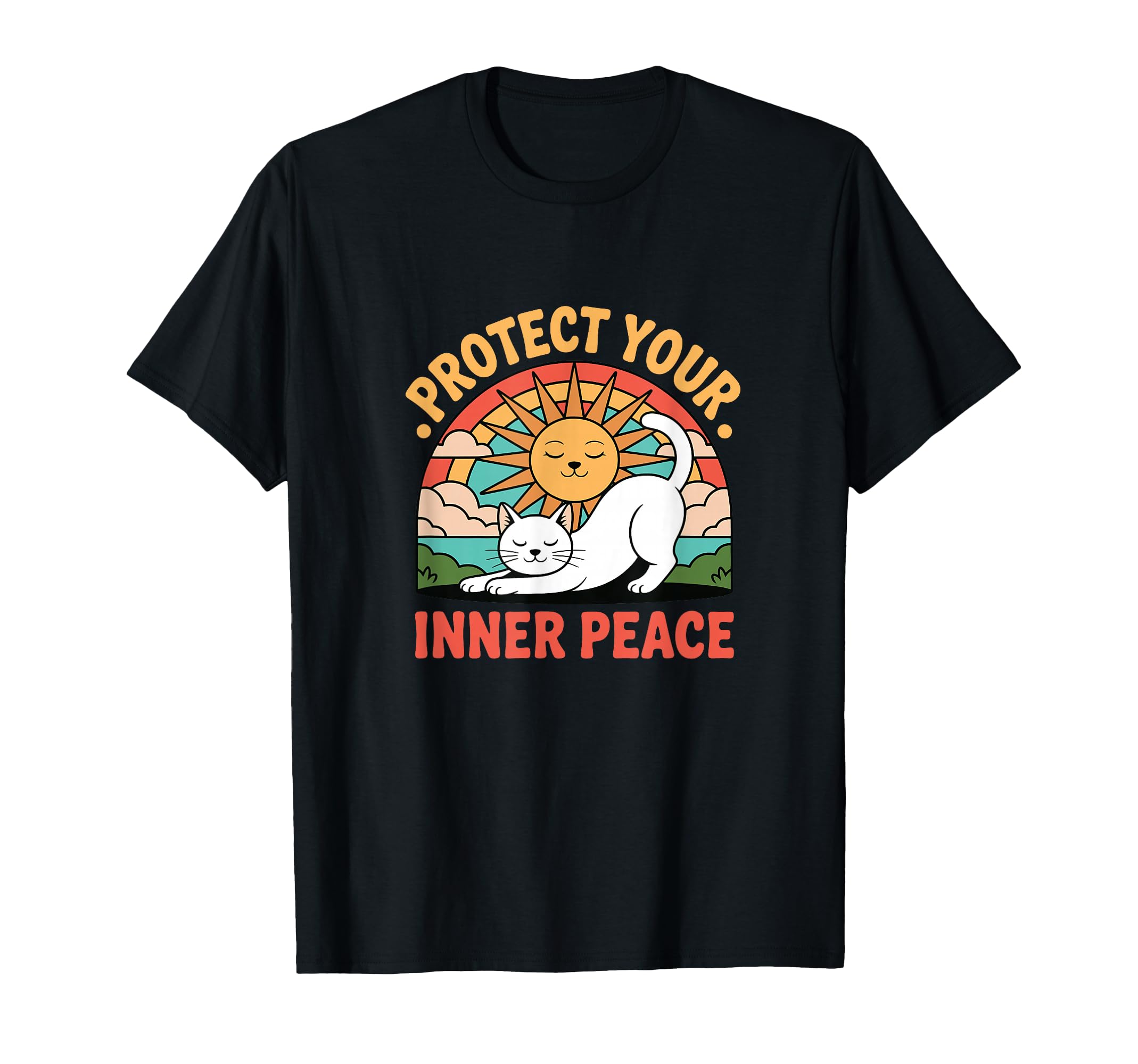 Protect Your Inner Peace Cat Sun T-Shirt - Trendy Graphic Men Women - T-Shirt, Sweatshirt, Hoodie