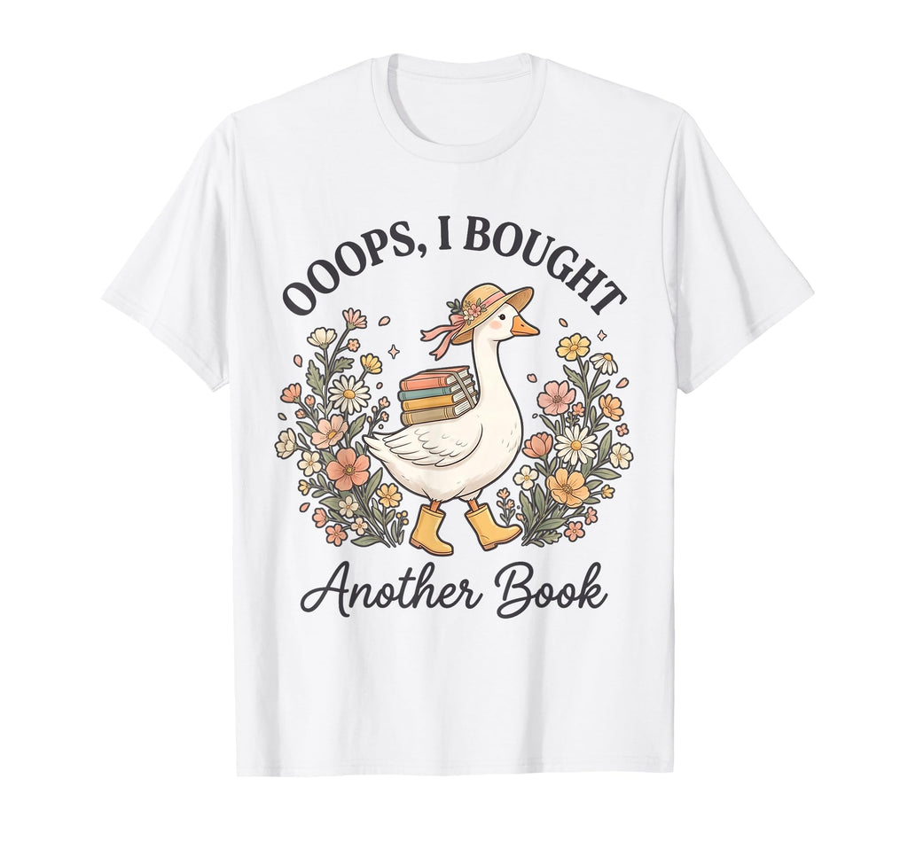 Funny Book Lovers Goose Reading T-Shirt - Aesthetic Graphic Unisex - T-Shirt, Sweatshirt, Hoodie