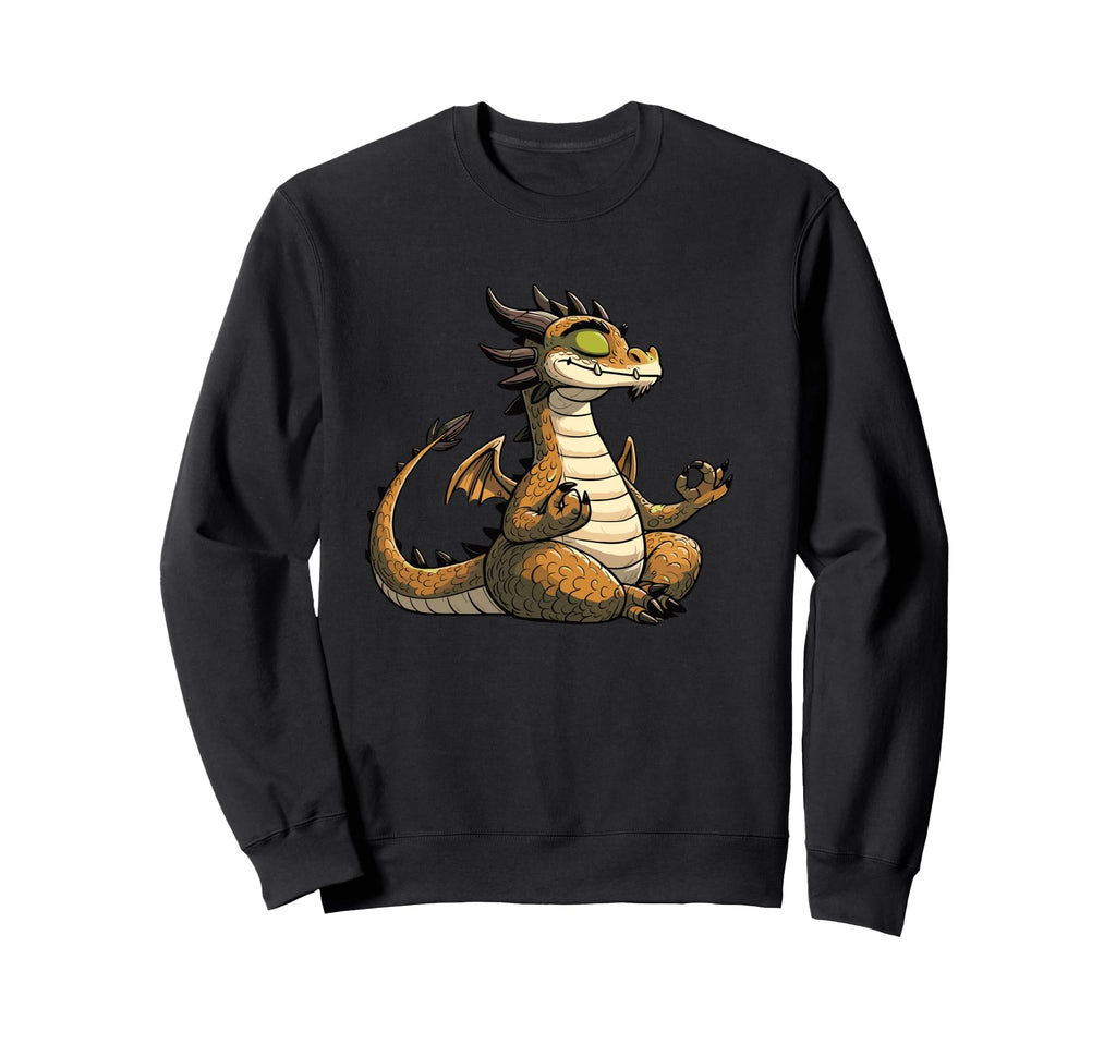 Meditation Dragon Yoga Pose Sweatshirt - Aesthetic Graphic Men Women - T-Shirt, Sweatshirt, Hoodie