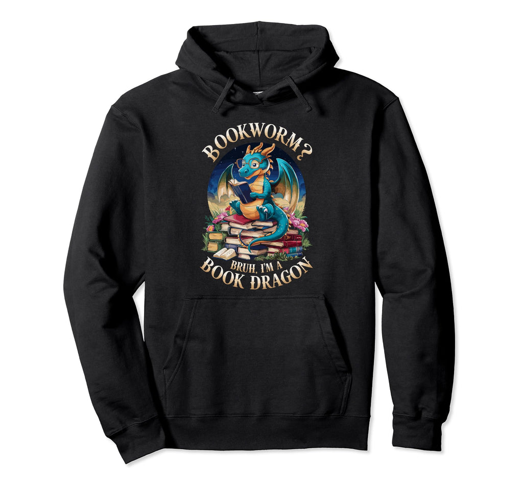 Librarian Gothic Bruh Book Dragon Hoodie - Streetwear Style Unisex - T-Shirt, Sweatshirt, Hoodie