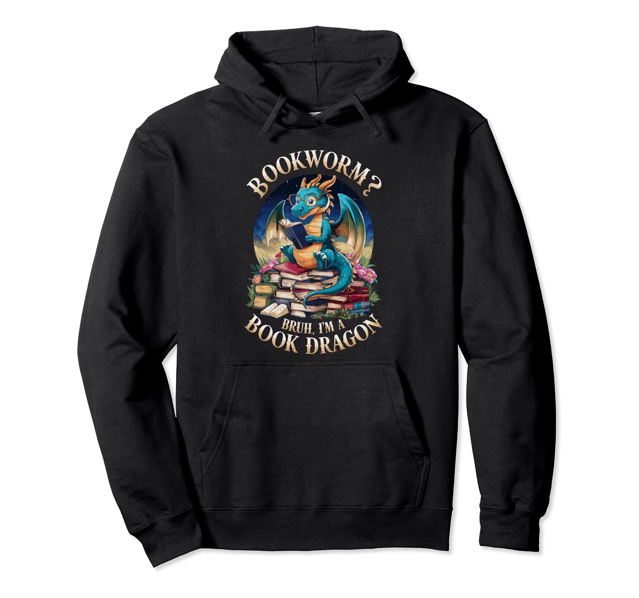 Librarian Gothic Bruh Book Dragon Hoodie - Streetwear Style Unisex - T-Shirt, Sweatshirt, Hoodie
