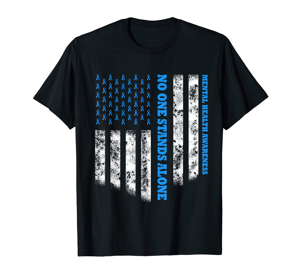 No One Stands Alone Usa Flag Mental T-Shirt - Trendy Graphic Men Women - T-Shirt, Sweatshirt, Hoodie
