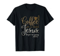 Coffee Gets Me Started Jesus Keeps T-Shirt - Fun Novelty Design for Adults - T-Shirt, Sweatshirt, Hoodie