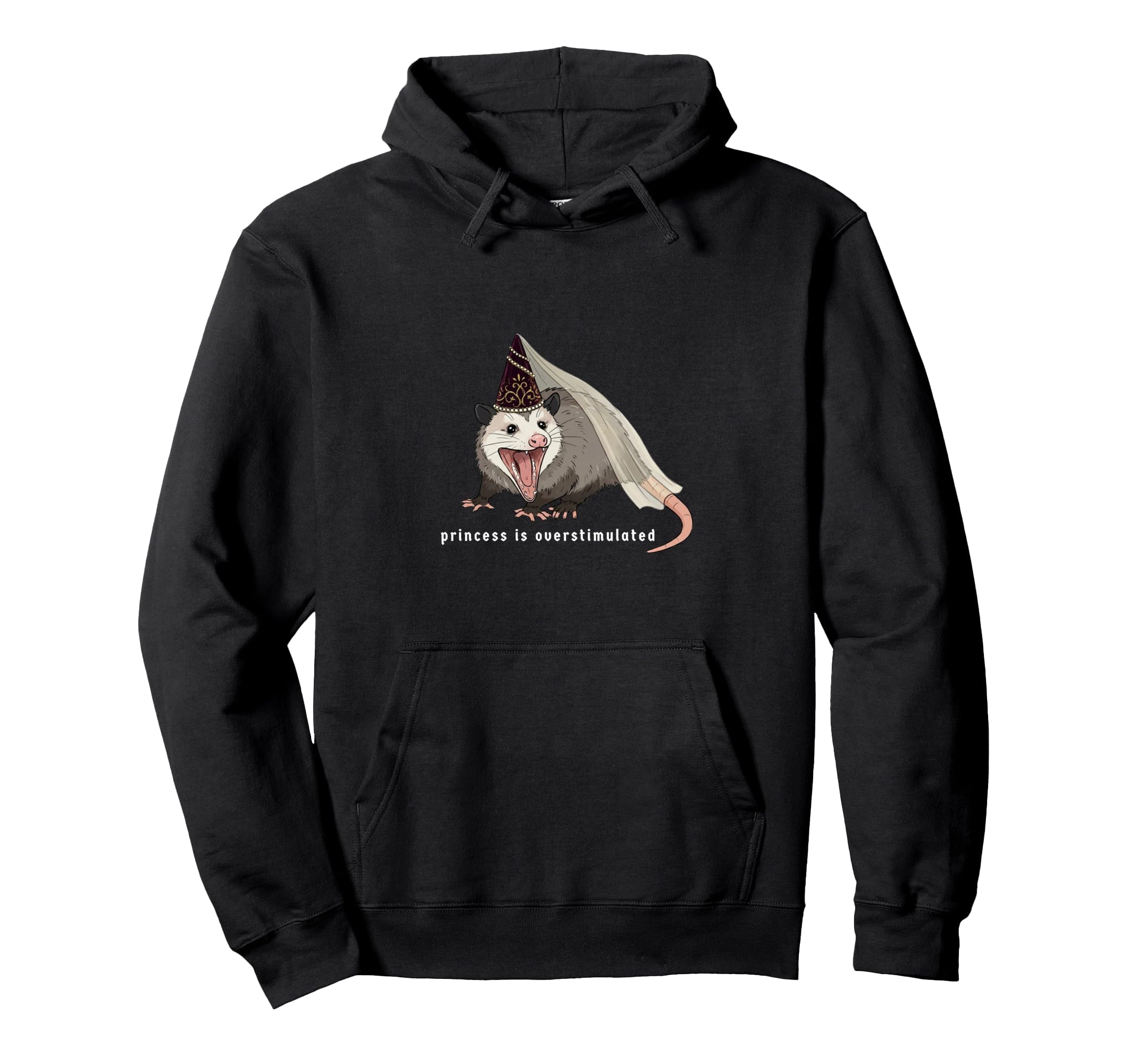 Funny Medieval Opossum Meme Princess Hoodie - Custom Art Print for Adults - T-Shirt, Sweatshirt, Hoodie