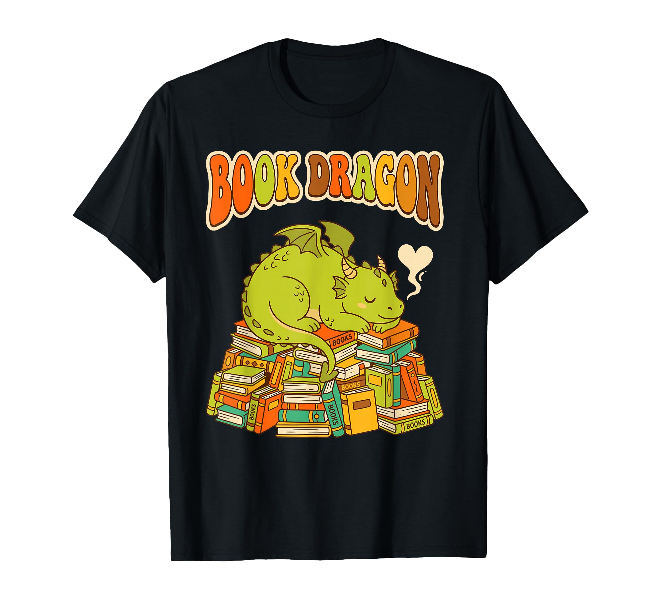 Book Dragon Sleeping Books Fantasy T-Shirt - Minimalist Print Unisex - T-Shirt, Sweatshirt, Hoodie