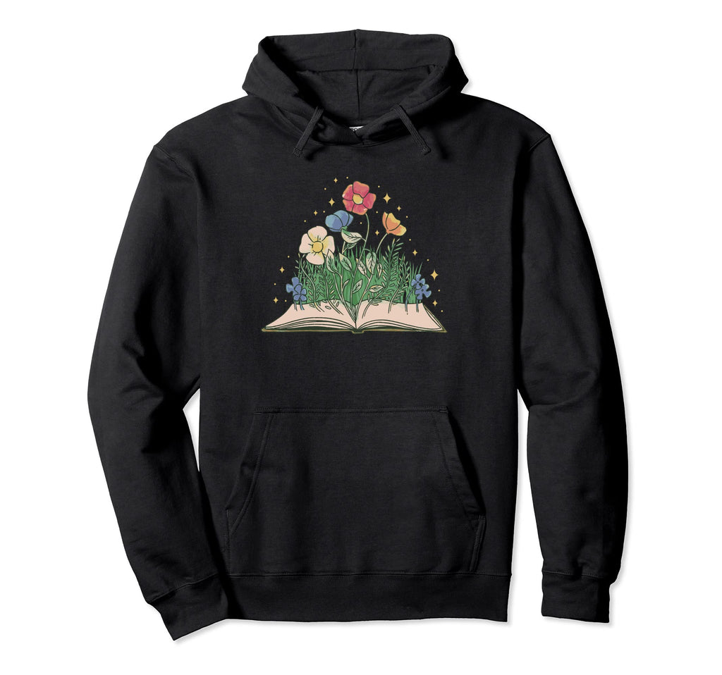 Flower Books Read Wildflowers Lover Hoodie - Aesthetic Graphic Men Women - T-Shirt, Sweatshirt, Hoodie