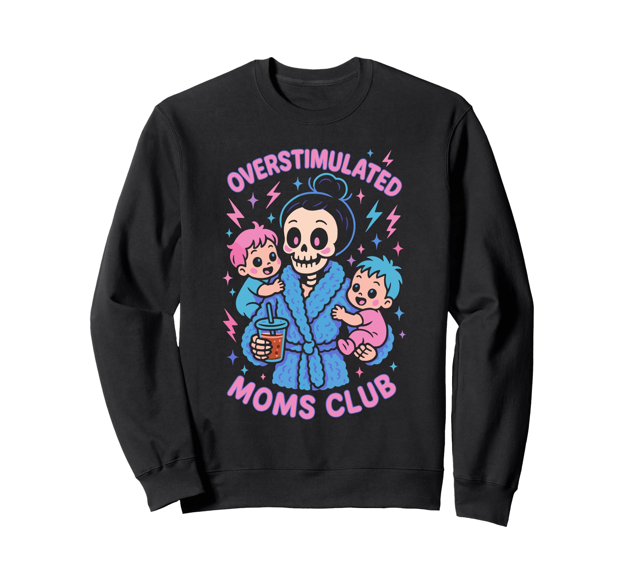 Groovy Overstimulated Moms Club Hoodie - Minimalist Print Unisex - T-Shirt, Sweatshirt, Hoodie