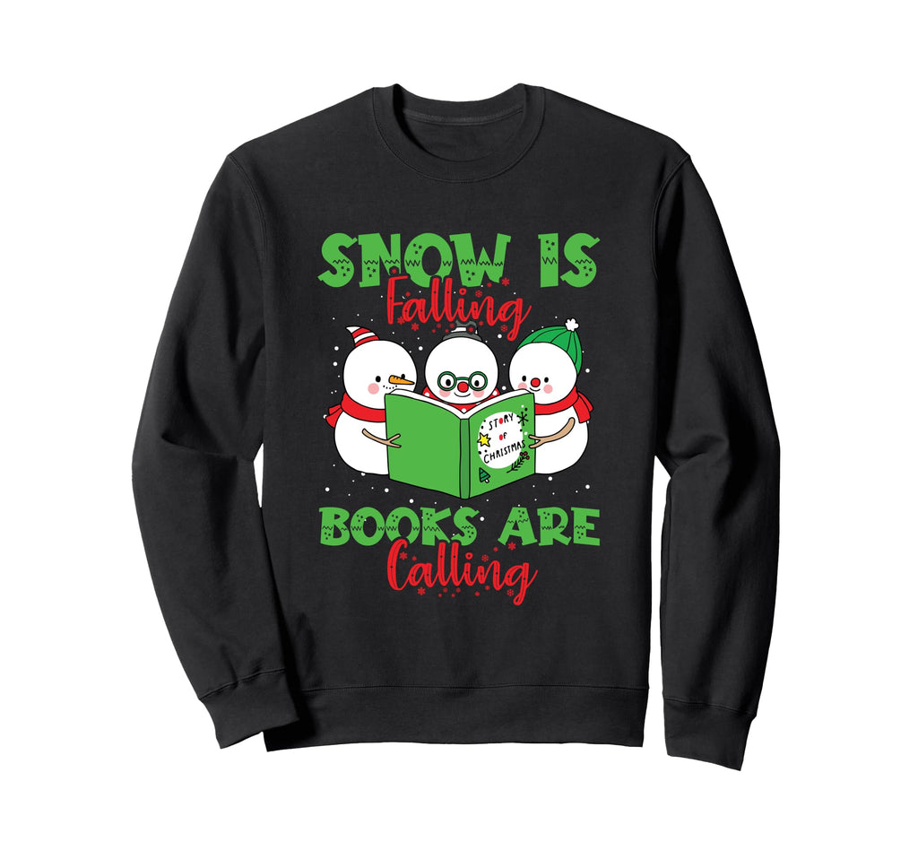Merry Bookmas Book Nerd Snowman Sweatshirt - Fun Novelty Design Unisex - T-Shirt, Sweatshirt, Hoodie