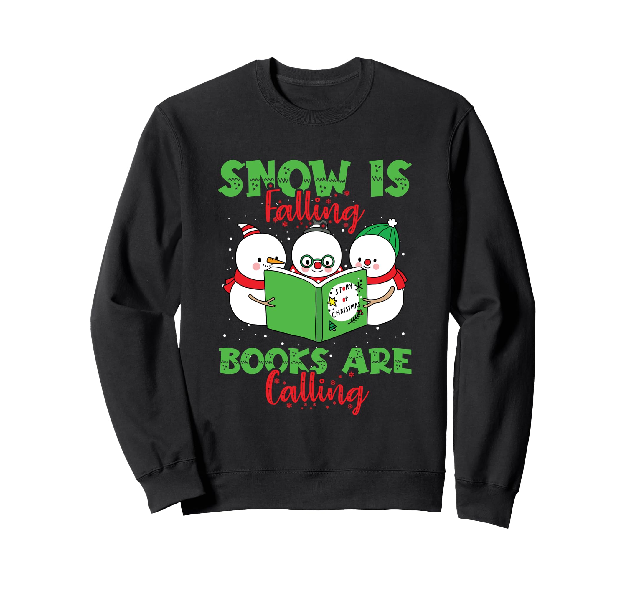 Merry Bookmas Book Nerd Snowman Sweatshirt - Fun Novelty Design Unisex - T-Shirt, Sweatshirt, Hoodie