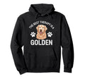 Best Therapy Is Golden Dog Lover Art Hoodie - Minimalist Print for Adults - T-Shirt, Sweatshirt, Hoodie