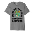 Easily Distracted Dragons Books Dragon T-Shirt - Minimalist Print Unisex - T-Shirt, Sweatshirt, Hoodie