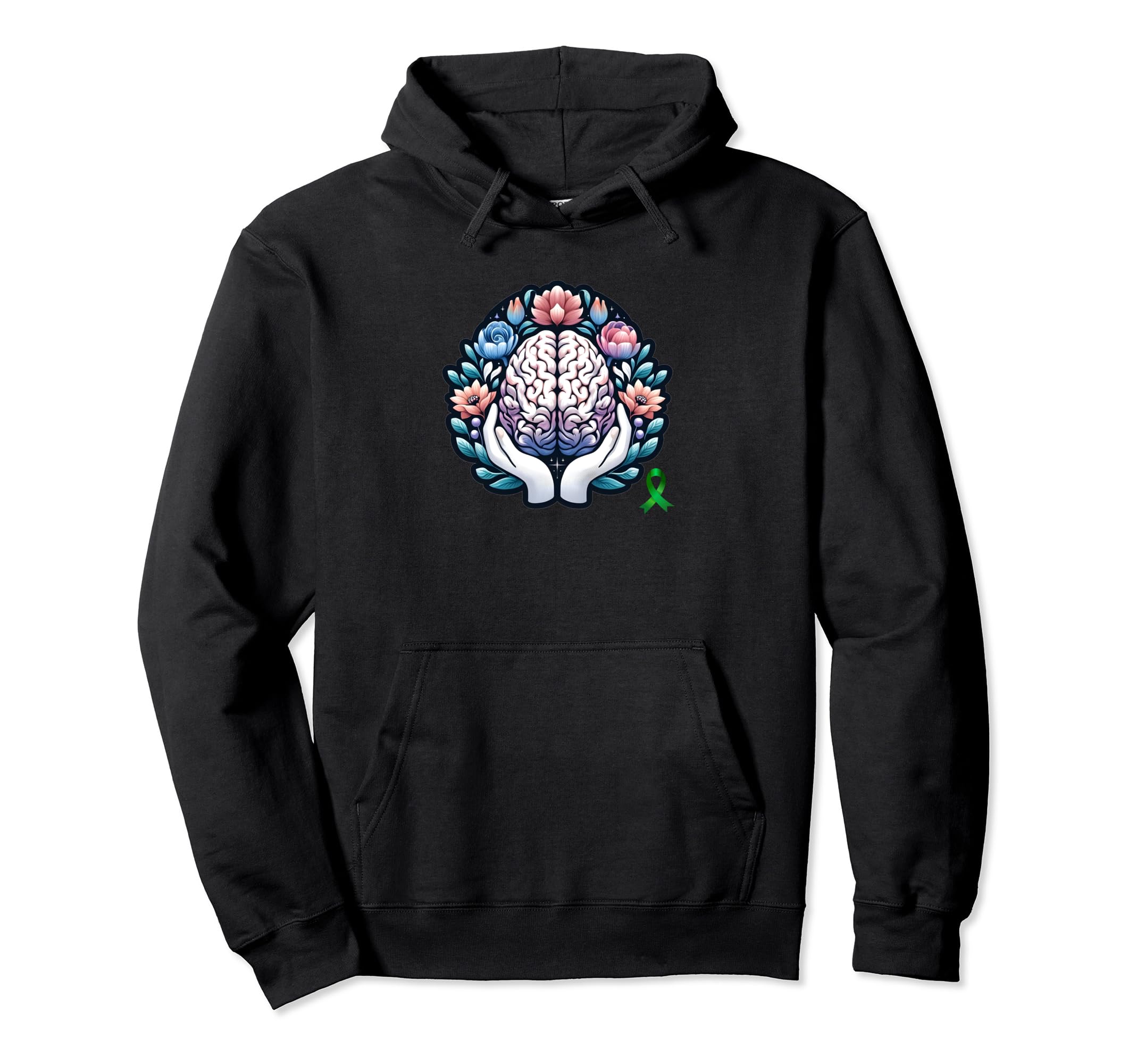 May We Wear Green Ribbon Mental Health Hoodie - Aesthetic Graphic Unisex - T-Shirt, Sweatshirt, Hoodie