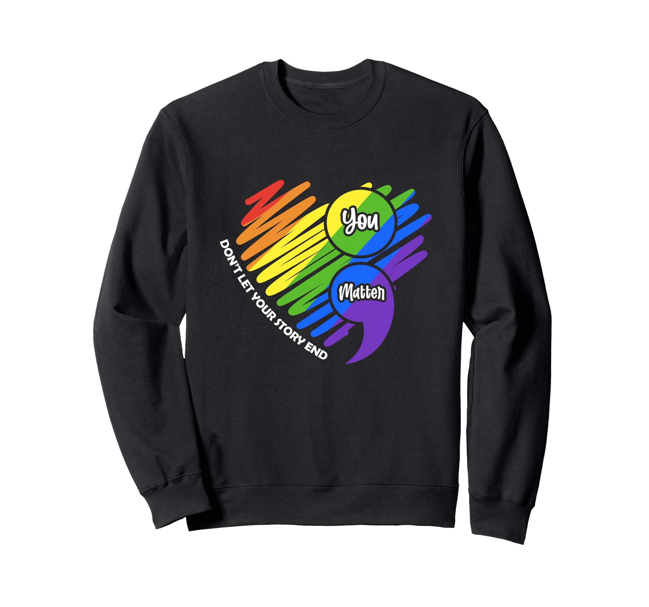 Semikolon Lgbtq Suicide Prevention Sweatshirt - Unique Graphic Men Women - T-Shirt, Sweatshirt, Hoodie