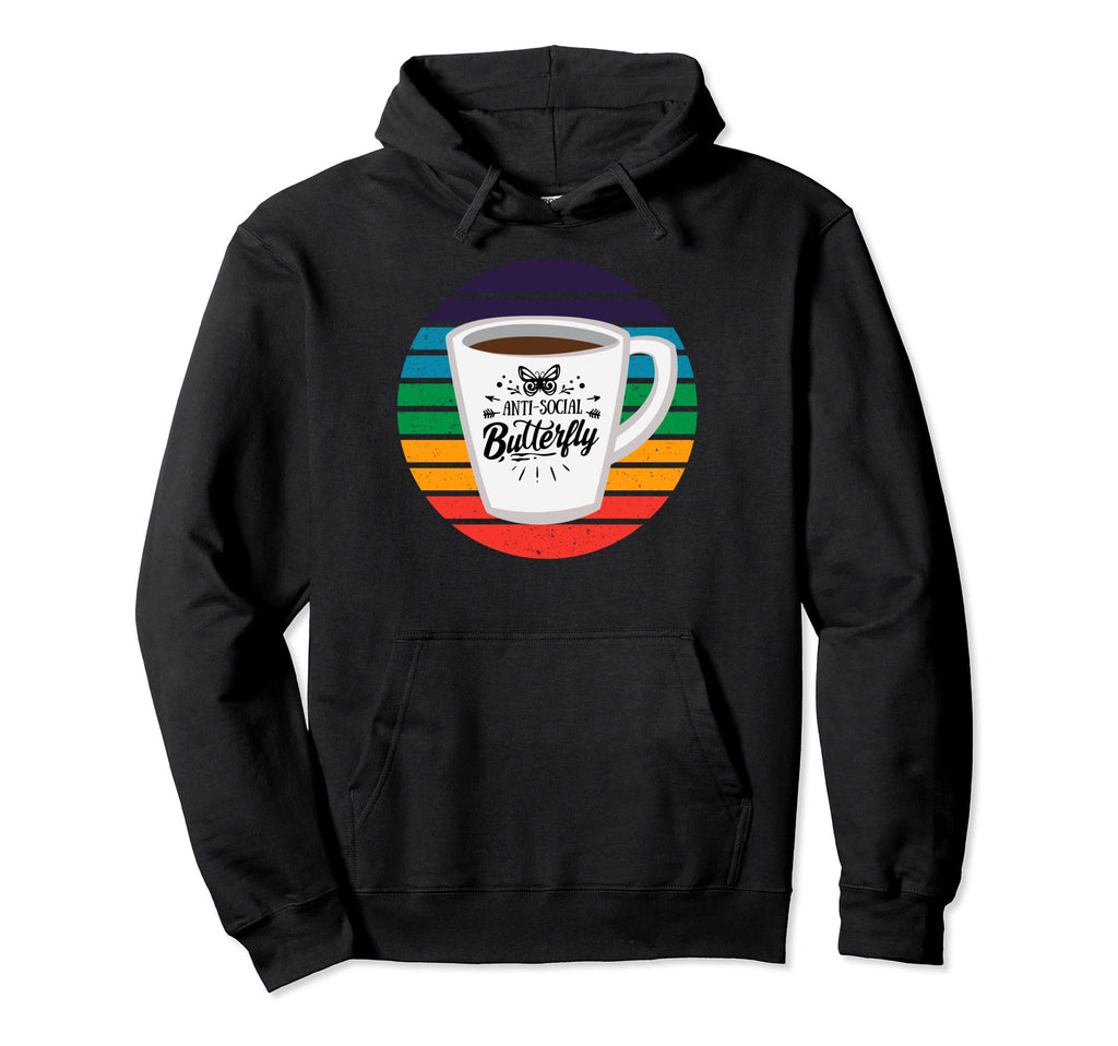 Anti Social Butterfly Coffee Lover Mug And Hoodie - Trendy Graphic Unisex - T-Shirt, Sweatshirt, Hoodie