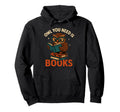 Owl Reading Books Funny Nerd Hoodie - Minimalist Print Unisex - T-Shirt, Sweatshirt, Hoodie