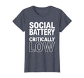 Social Battery Critically Low Funny Teen T-Shirt - Unique Graphic Unisex - T-Shirt, Sweatshirt, Hoodie