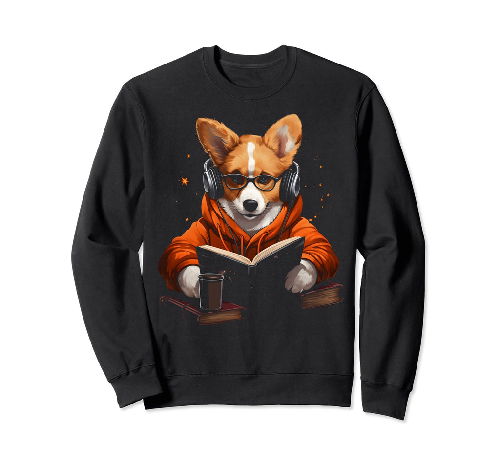 Book Stuff Book Lovers Corgi Reading Sweatshirt - Aesthetic Graphic Unisex - T-Shirt, Sweatshirt, Hoodie
