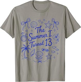 The Summer I Turned 13 Tropical Beach Birthday T-Shirt Unisex T-shirt, Sweatshirt, Hoodie, Long Sleeve Tee - T-Shirt, Sweatshirt, Hoodie