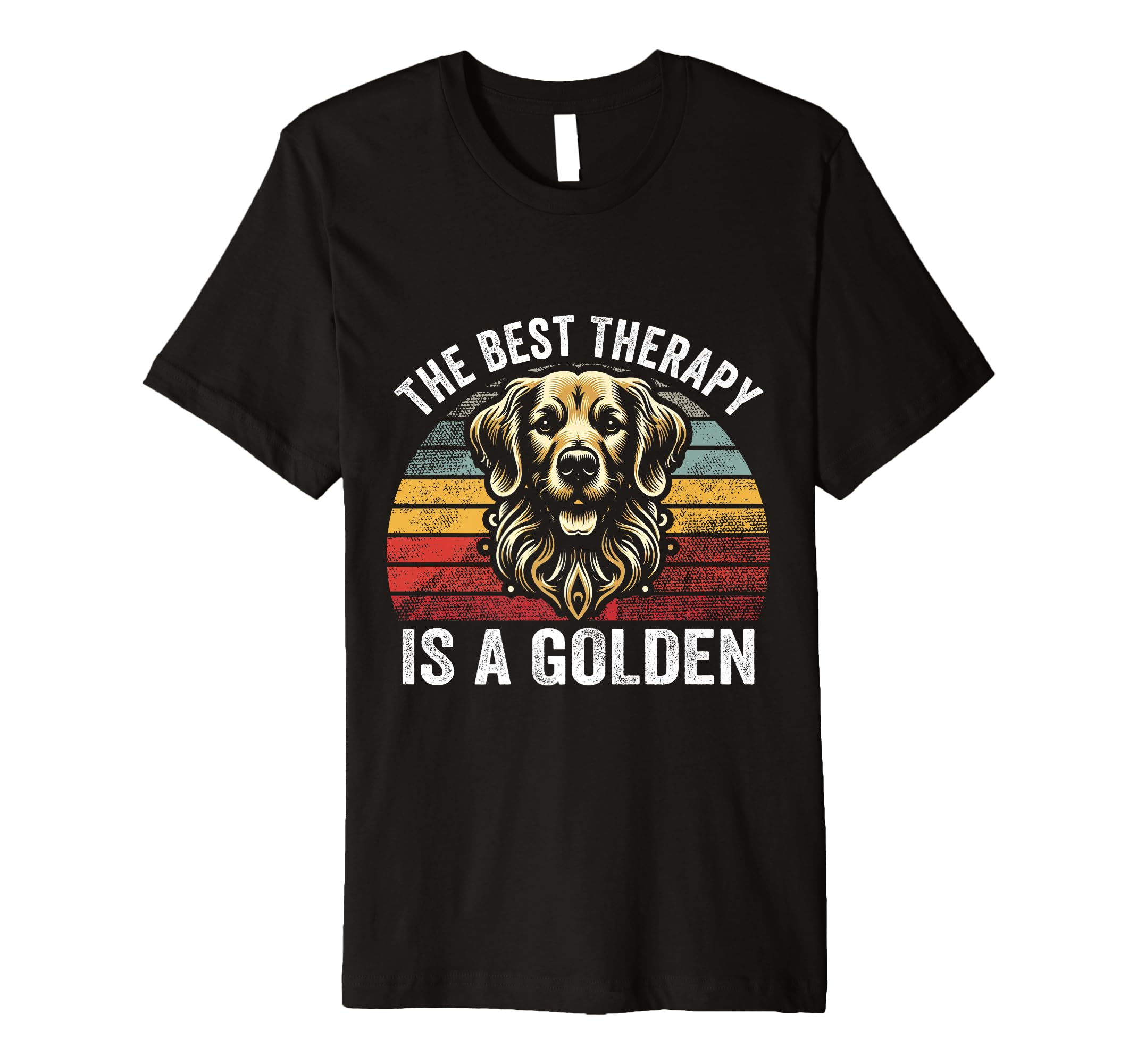 Best Therapy Is Golden Funny Dog T-Shirt - Aesthetic Graphic Unisex - T-Shirt, Sweatshirt, Hoodie
