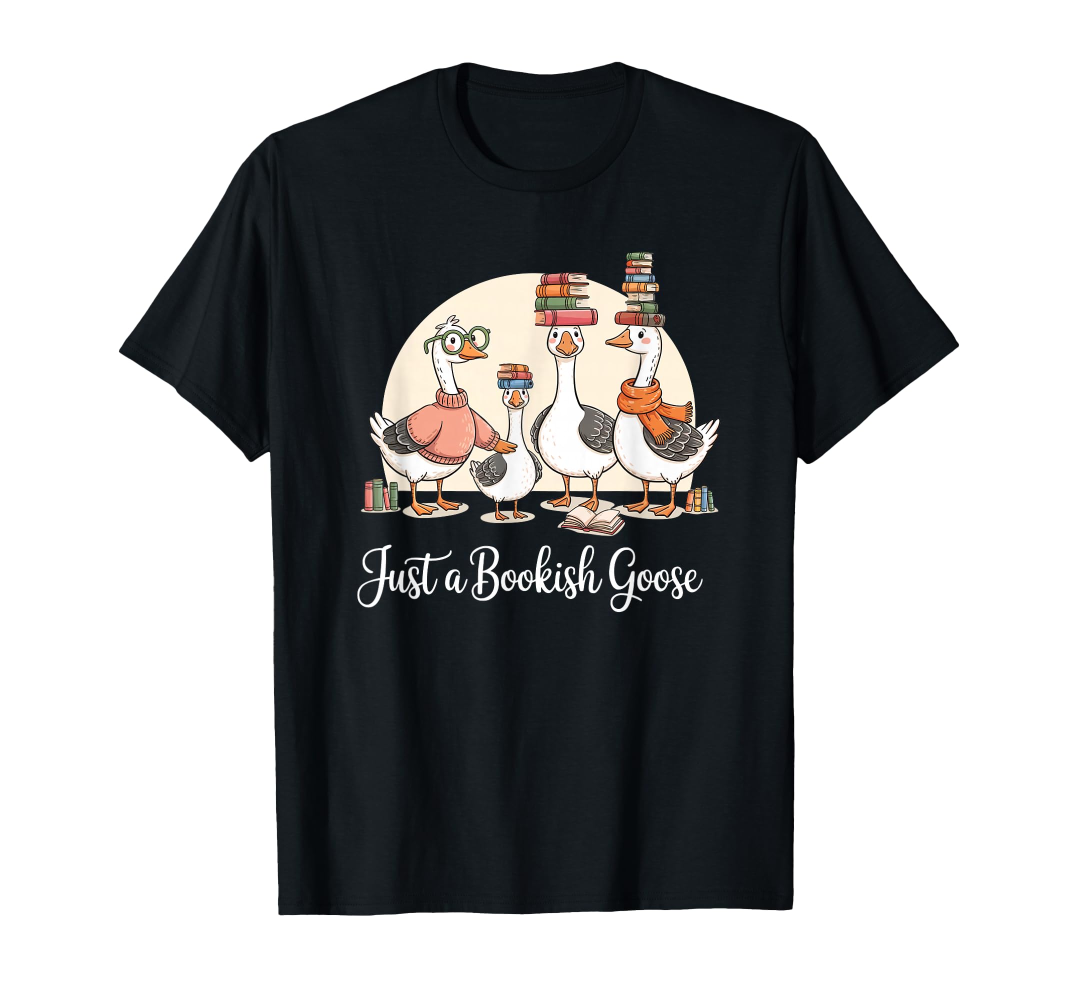 Just Bookish Goose Funny Library T-Shirt - Minimalist Print Men Women - T-Shirt, Sweatshirt, Hoodie