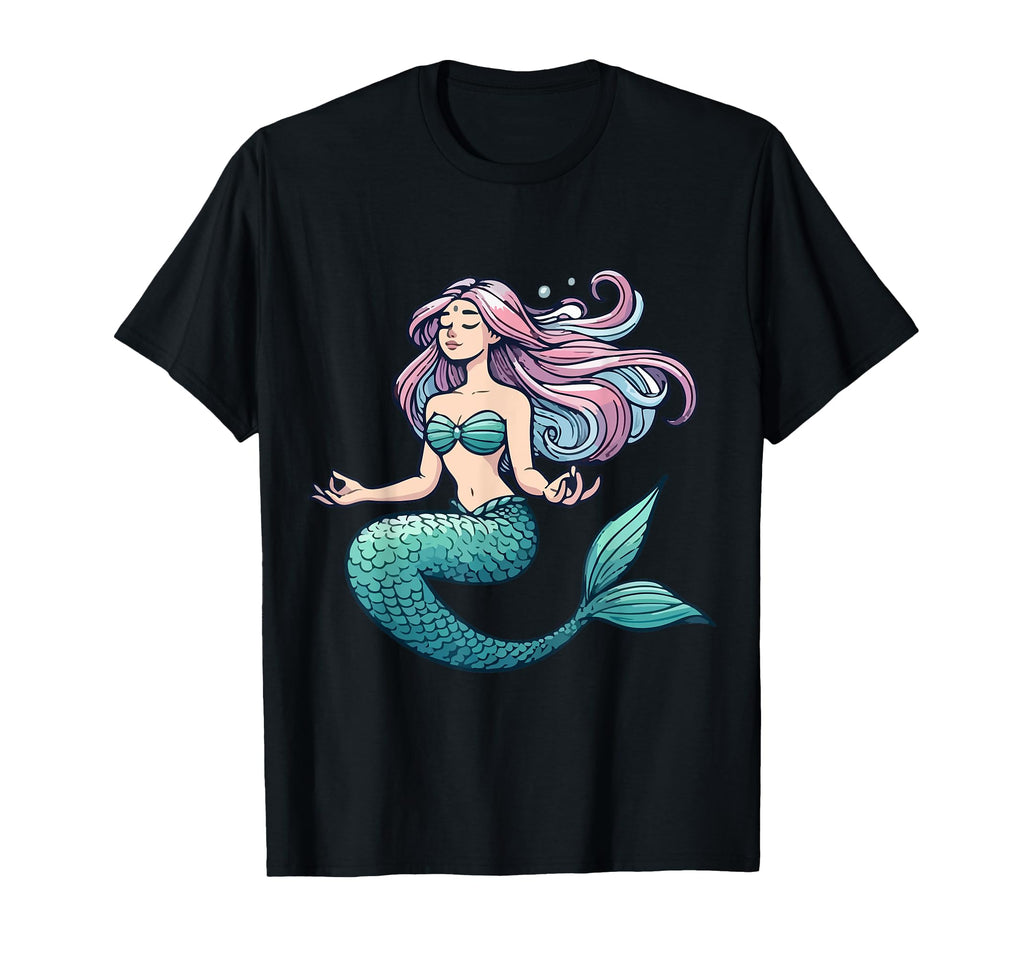 Meditation Mermaid Yoga Pose T-Shirt - Minimalist Print for Adults - T-Shirt, Sweatshirt, Hoodie