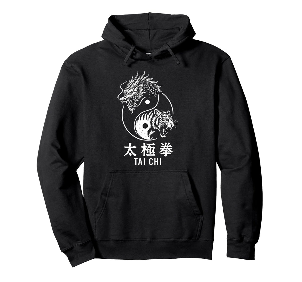 Yin Yang Tiger Dragon Tai Chi Hoodie - Casual Everyday Wear Men Women - T-Shirt, Sweatshirt, Hoodie