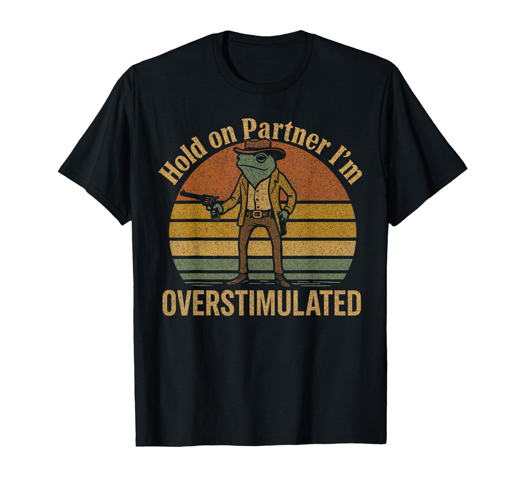 Funny Western Cowboy Frog Hold Partner T-Shirt - Minimalist Print Unisex - T-Shirt, Sweatshirt, Hoodie