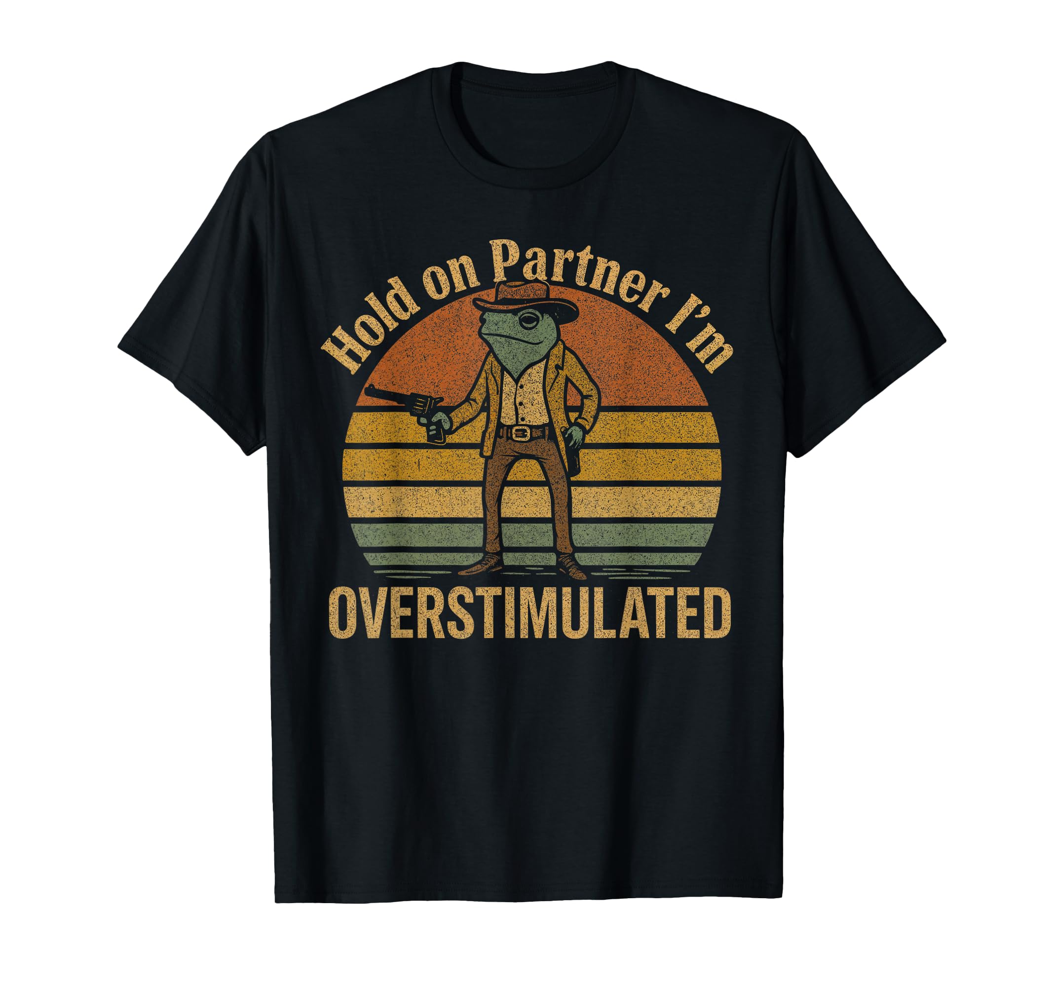Funny Western Cowboy Frog Hold Partner T-Shirt - Minimalist Print Unisex - T-Shirt, Sweatshirt, Hoodie